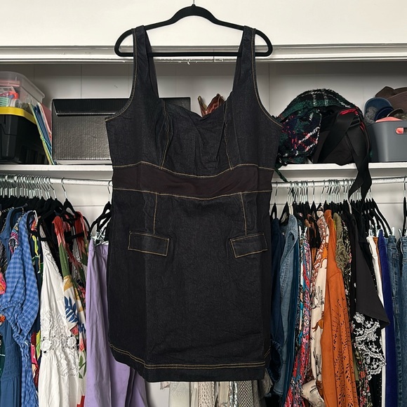 NWT Anthropologie Sleeveless Square Neck Slim Knit Mini Dress - Picture 2 of 9